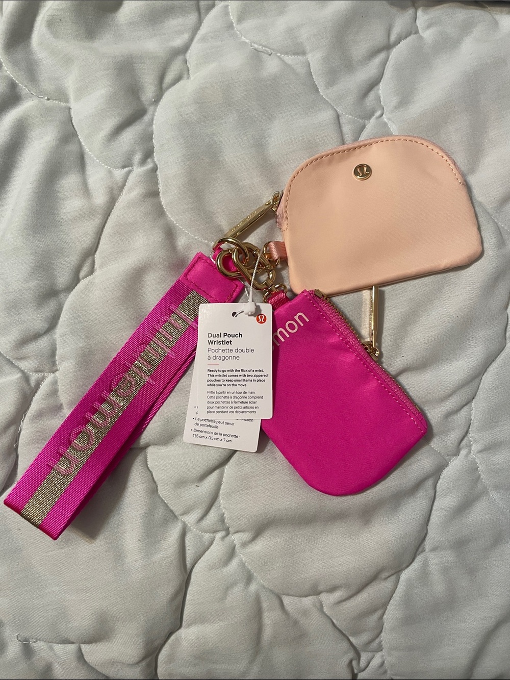 lululemon athletica Dual Pouch Wristlet - Hot Pink & Blush